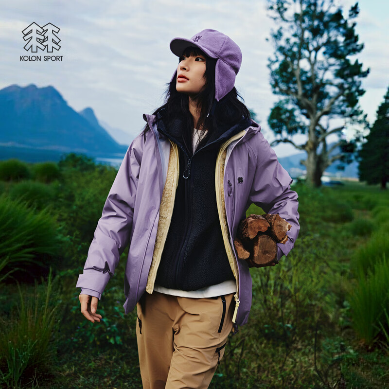 KOLON SPORT/可隆户外轻量冲锋衣 男女透湿防风耐磨3L宽松防水夹克