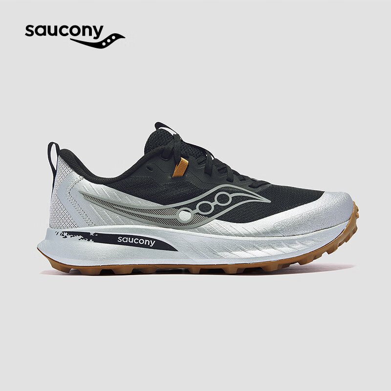Saucony索康尼PEREGRINE游隼15男女越野防滑跑步鞋户外徒步运动鞋 黑银551【男款】 42