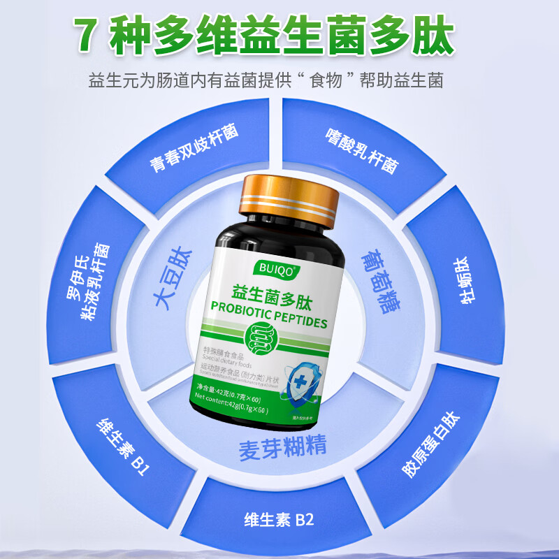 BUIQO益生菌肠胃益生菌高活性儿童成人胃消化口腔异味专利菌 60粒*3瓶
