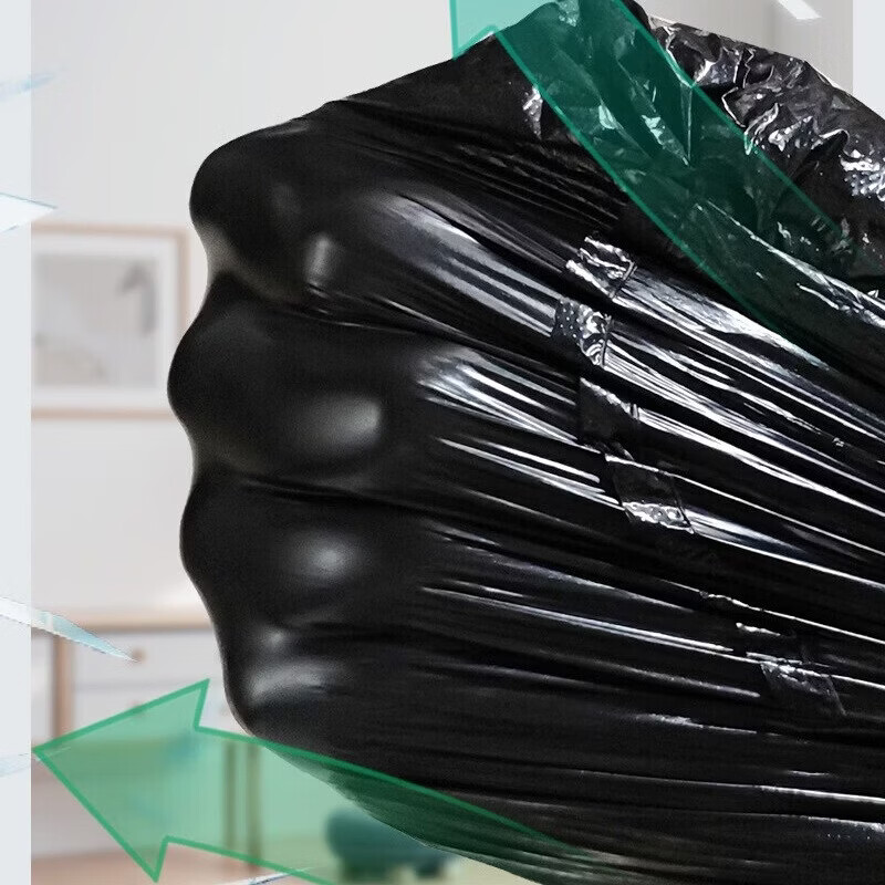 鹰大手提式垃圾袋加大加厚黑色商用酒店物业厨房家用背心式打包塑料袋 【加厚款】40*64cm 手提式50只