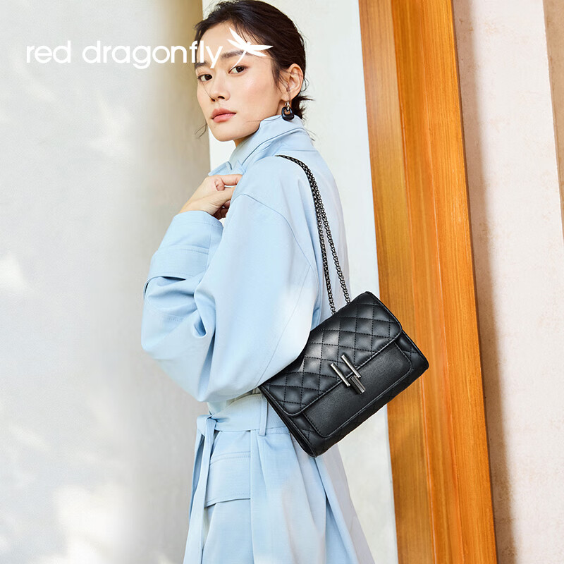 红蜻蜓包包女包2025新款斜挎单肩包牛皮轻奢小方包送女友生日礼物