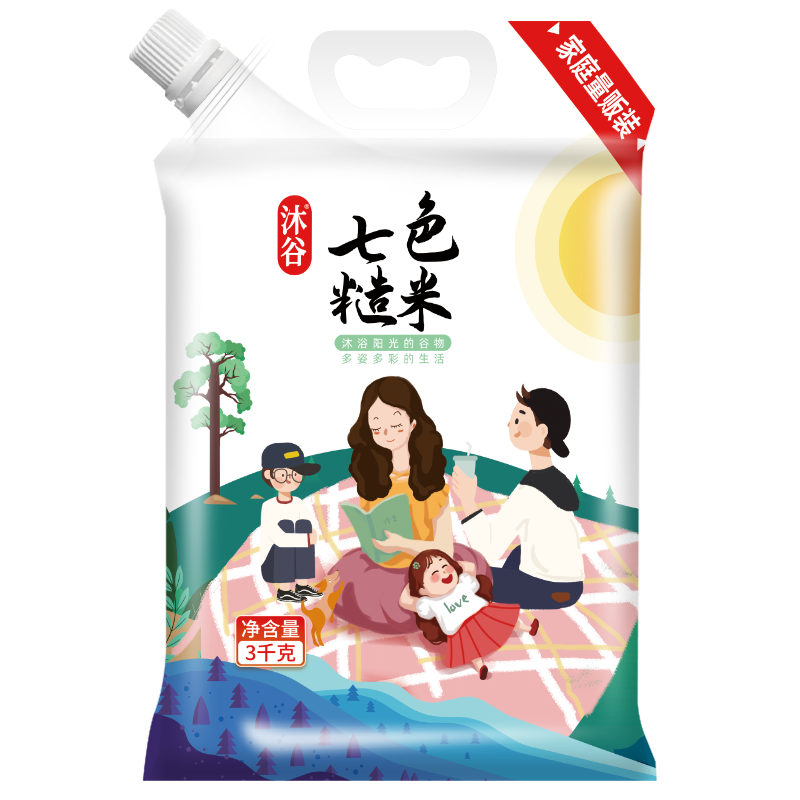 沐谷新米七色糙米6斤加量装 红米黑米燕麦黑糯青稞等低脂杂粮米