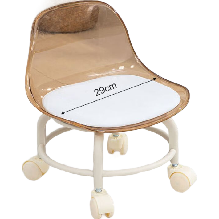 亚克力小凳子静音带万向轮儿童学步凳网红小椅子滑轮矮凳浴室凳 颜色随机【活动款】