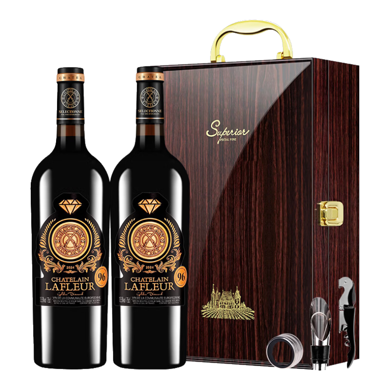 拉斐【红酒礼盒】法国原瓶进口红酒礼盒拉斐干红葡萄酒送礼自饮 金钻96礼盒装