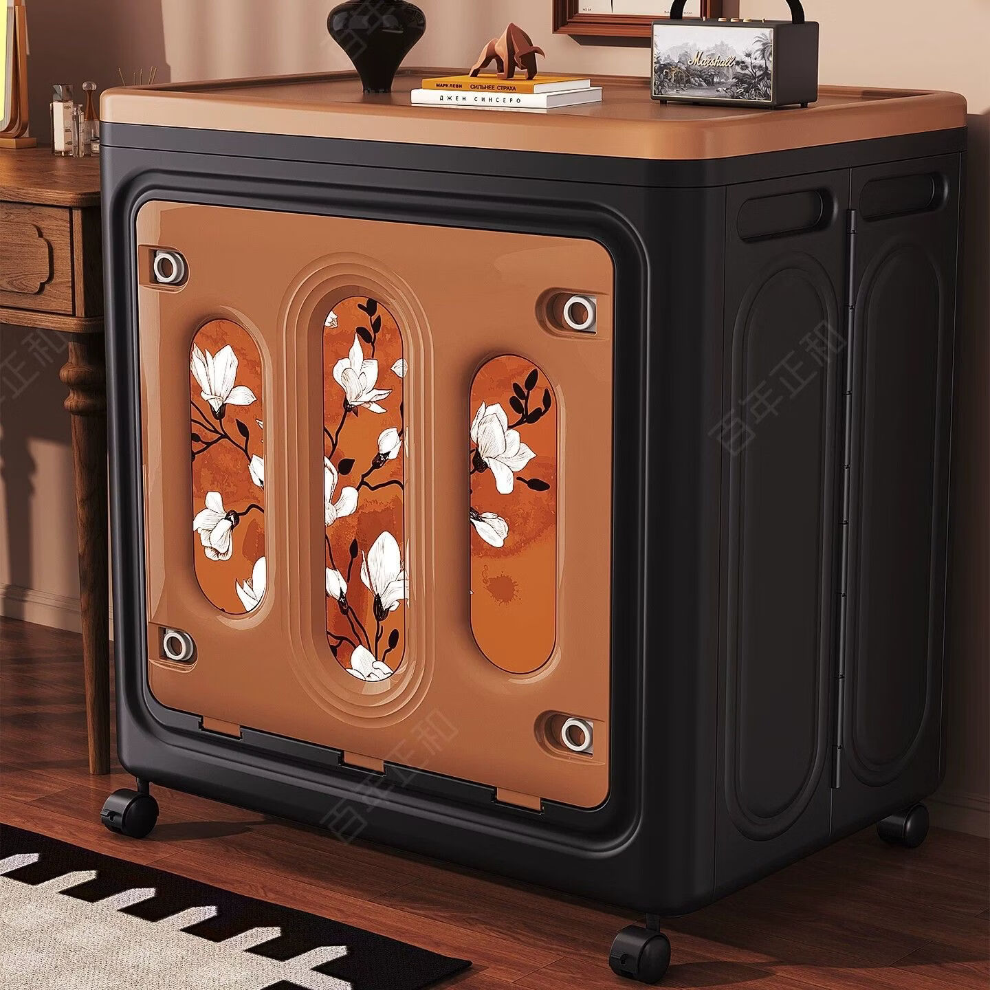 水天一方新中式收纳柜大容量翻盖收纳箱卧室客厅储物箱衣服衣物被子折叠箱 260L超大容量【加厚折叠式】