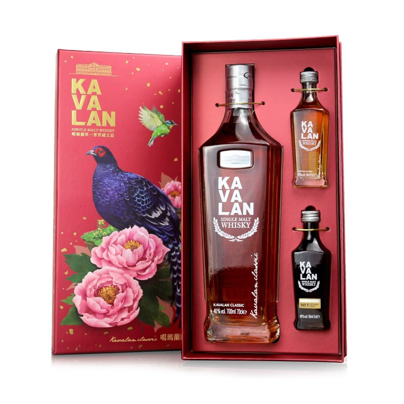 噶瑪蘭金车单一麦芽威士忌迷你小瓶酒伴摆件洋酒 金车噶玛兰经典新春礼盒帝雉(1号)