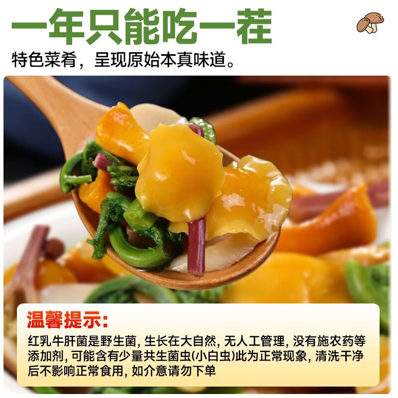 新品森林小炒东北特产山菜1kg食用蘑菇山货凉拌 1000g*1袋