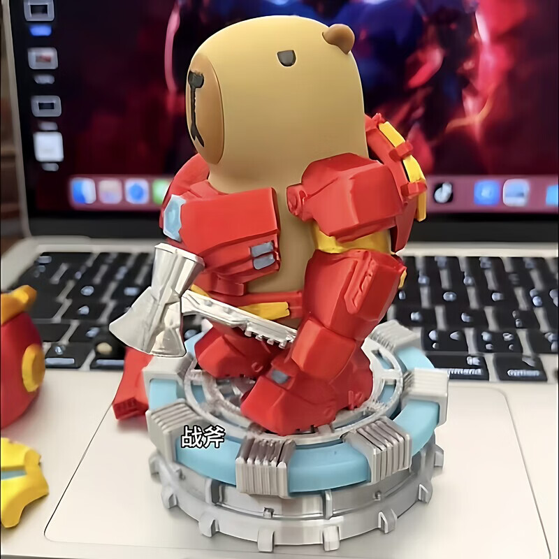 童捷优卡皮巴拉磁吸玩具钢铁侠卡皮巴拉钢铁侠创意3d打印磁吸机甲装饰 卡皮巴拉挂件【1个】
