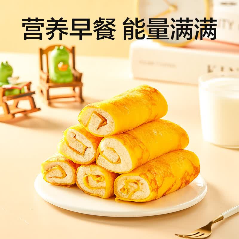 良品铺子蛋皮肉松卷整箱早餐食品糕点心面包吐司办公室休闲零食 【！整片蛋皮裹肉松】蛋皮肉松卷420g