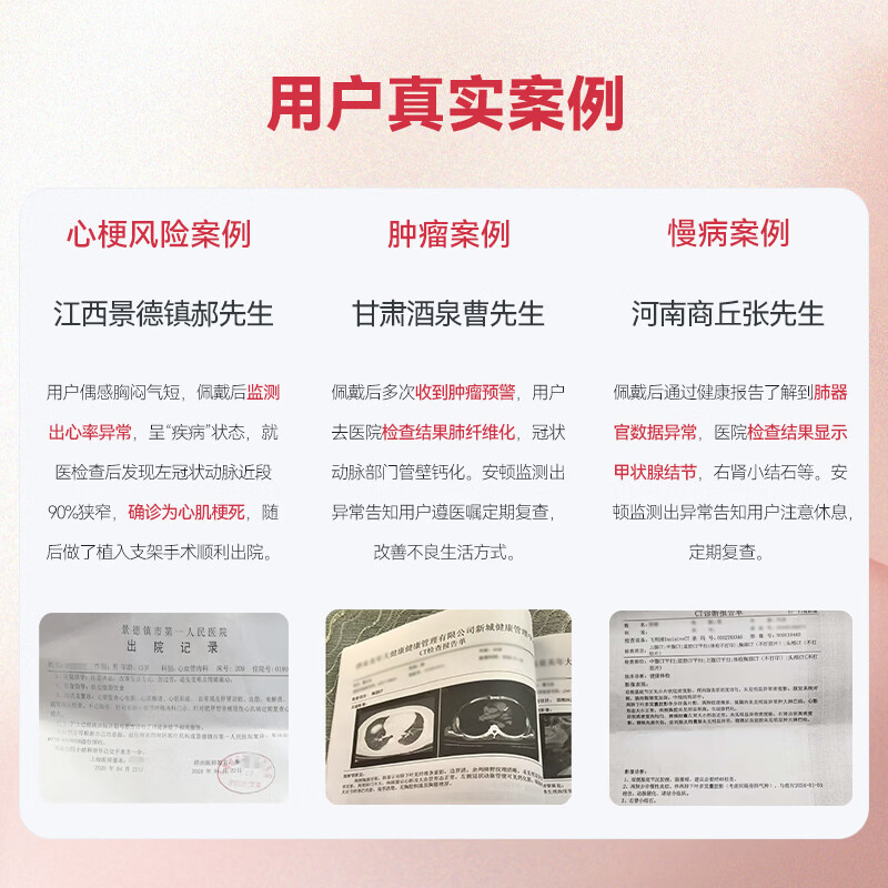 安顿健康预警手表心梗脑卒中风险预警血氧血压血糖趋势监测手表家用免扎针父母节日送礼 胭脂粉