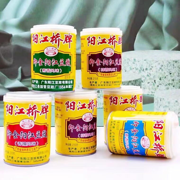 陽江橋牌新日期陽江正宗橋牌豆豉陽江特產(chǎn)炒菜拌飯即食罐裝豆鼓陽江豆豉 蔥香風(fēng)味12罐件