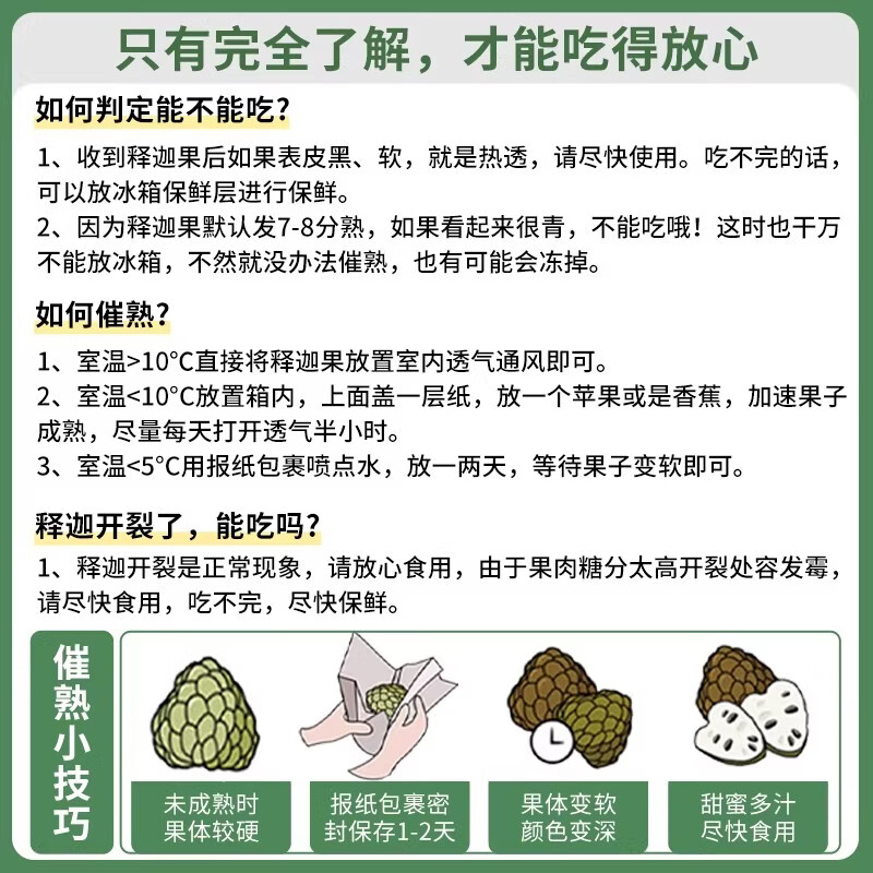 绿熊庄园释迦果番荔枝新鲜牛奶凤梨释迦青色果牛奶佛头果新鲜热带水果送礼 2斤装【单果250g+】净1.5斤