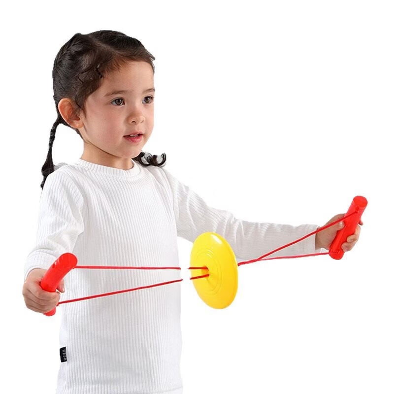 【好物优选】儿童室内外健身拉力玩具幼儿园游戏玩具塑料拉力盘健 拉力器颜色随机
