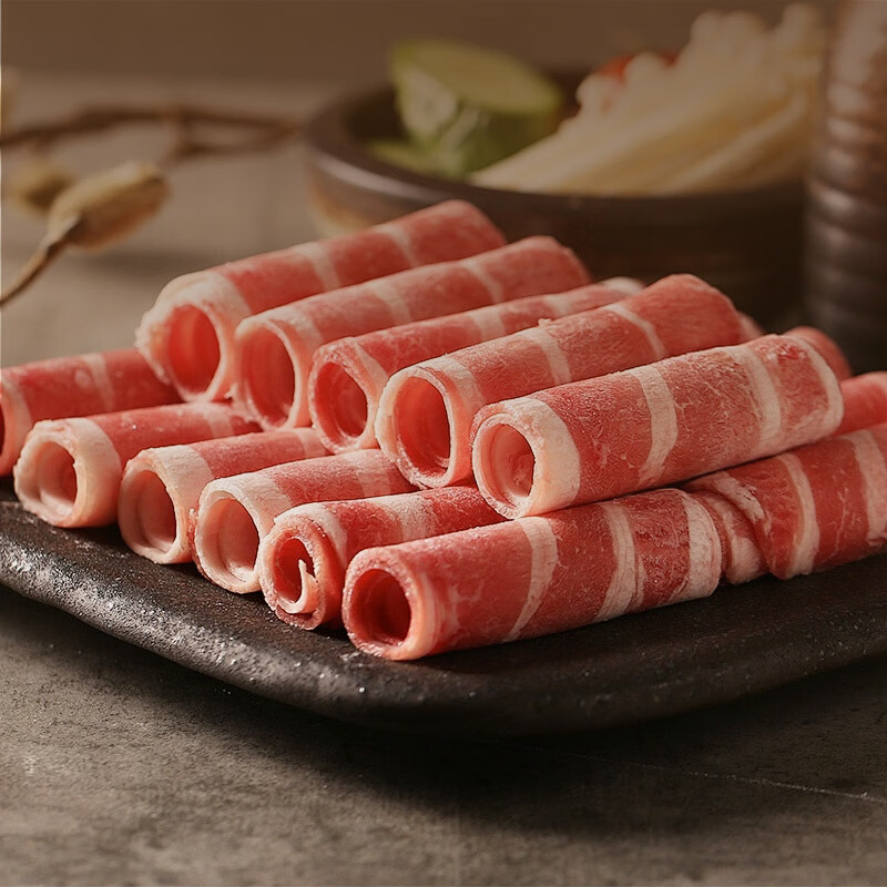 德远斋锡林郭勒草原有机肥牛卷500g 国产有机原切牛肉卷生鲜 火锅涮烤