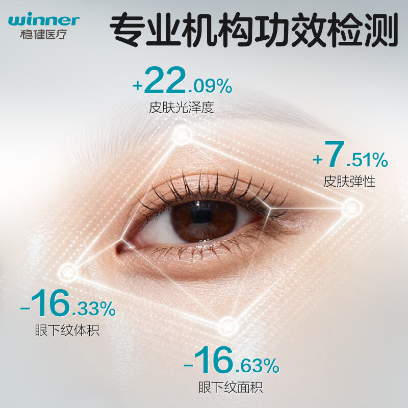 稳健活性胶原微晶眼贴膜淡化细纹去眼袋黑眼圈提拉紧致去鱼尾纹法令纹 【7天改善黑眼圈】活性胶原微晶眼贴 6片/盒