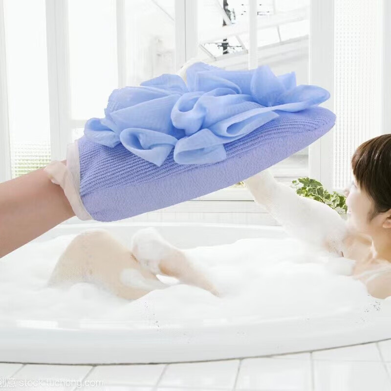 Jepoo【精选百货】男女通用搓澡巾沐浴花澡巾二合一澡巾洗澡不伤皮肤搓 4个装