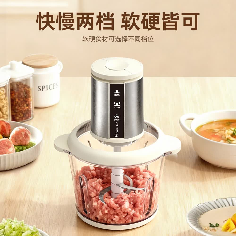 扬子绞肉机家用多功能电动不锈钢多功能绞馅机搅拌机肉馅机打蒜神器多功能婴儿辅食机家用料理机 绞肉灌肠一体机 3L