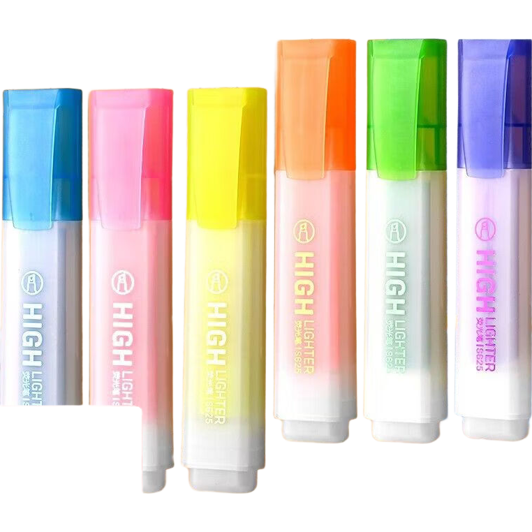 荧光笔高颜值学生用彩色标记笔淡色系复古莫兰迪色系做笔 大容量荧光笔 6支