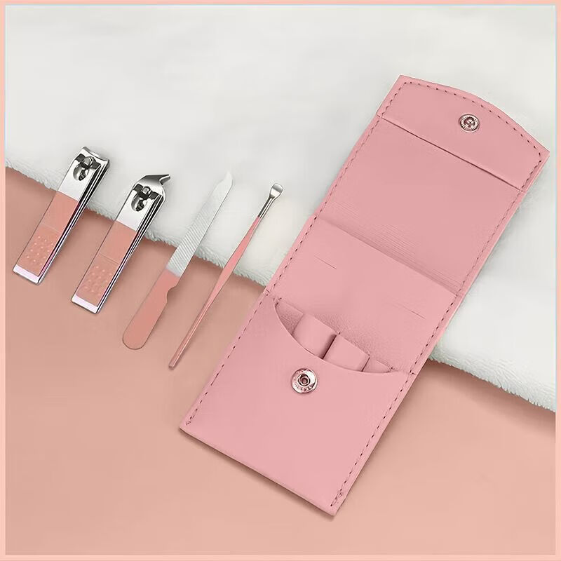 其他指甲刀套装4件套家用平口斜口指甲剪指甲钳修甲 指甲钳套装-4件套绿 无规格