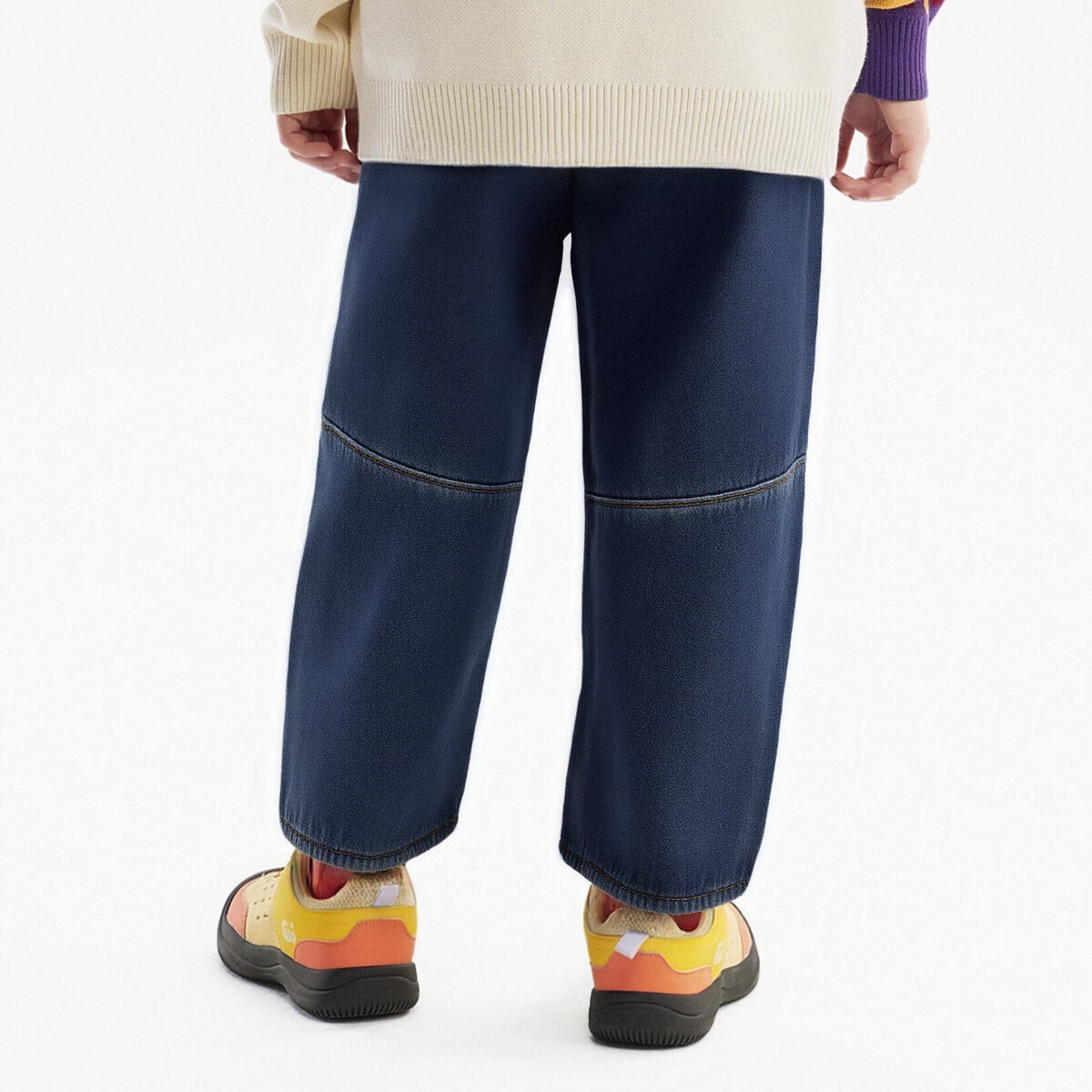 马骑顿【蓄暖】MQD童装男童牛仔裤25冬新款儿童加绒保暖工装降落伞裤潮 深牛仔蓝 140