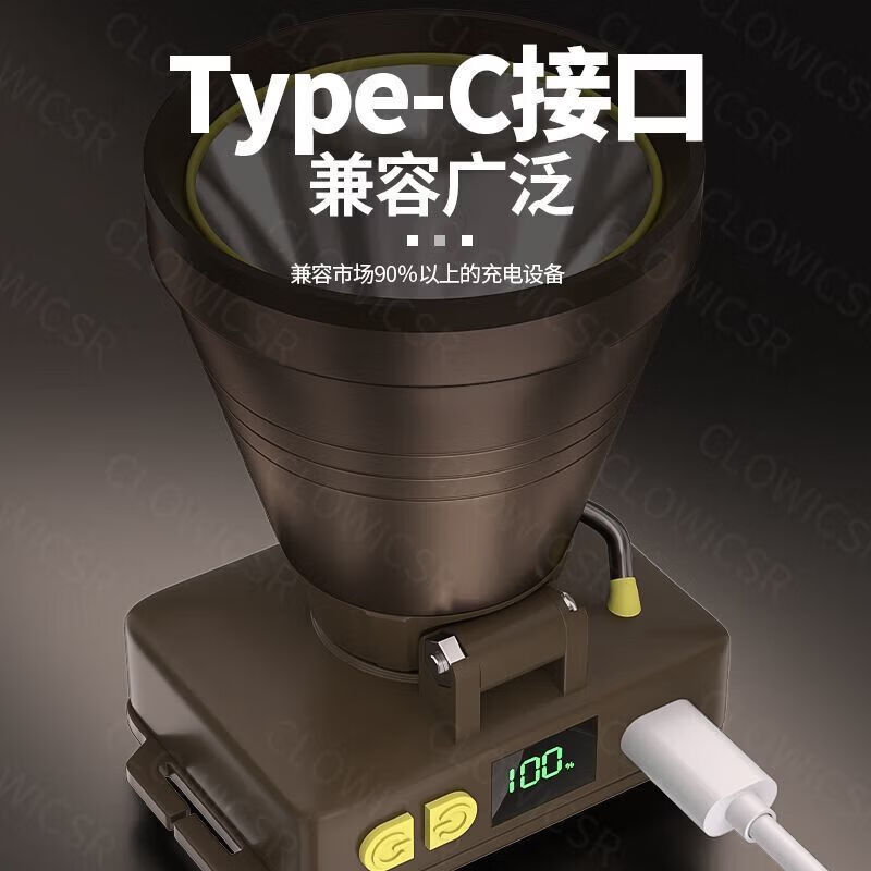 CLowicsr夜钓鱼头灯强光超长续航待机72小时2025新款双锂电池军头戴式专用 无极亮-聚光灯杯-大光圈 常规:光珠电显【30W 】