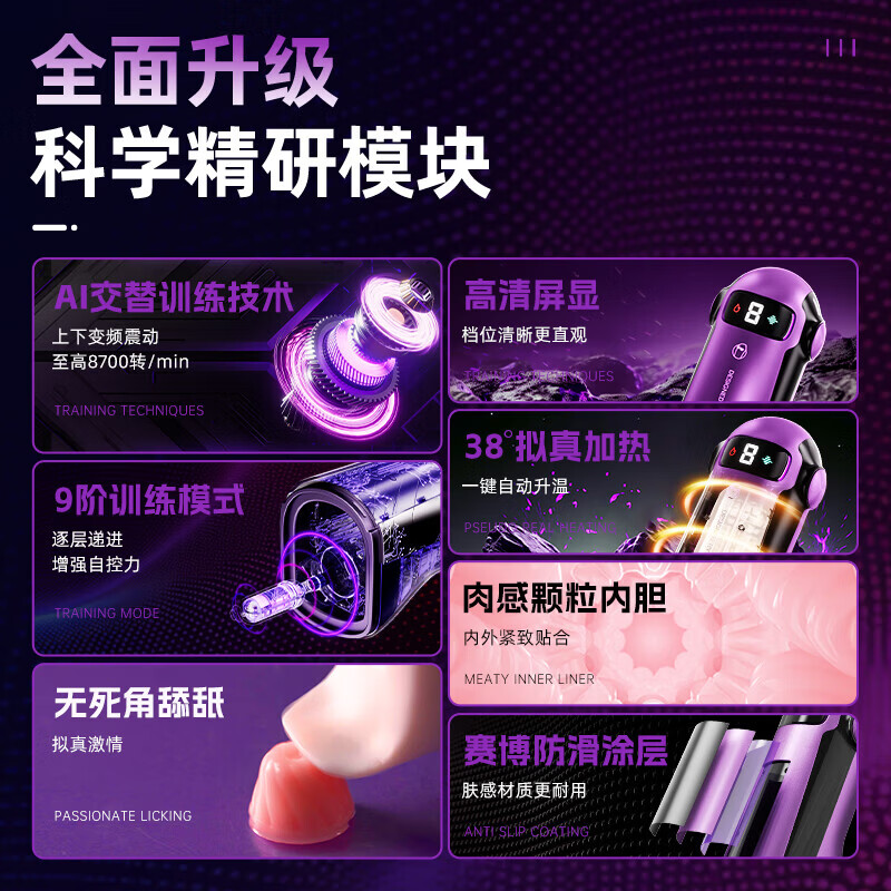 杰士邦纳斯飞机杯全自动加热吮吸自动吞吐男用性成人情趣用品训练神器 AI训练杯+小巧翘臀+紧致倒模+玻尿酸润滑液+礼包