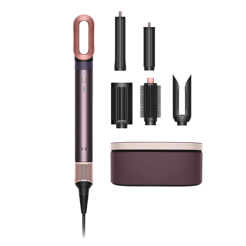 戴森（DYSON）HS09多功能造型吹风机 卷发棒 吹干、拉直、卷发，三合一 HS09 晶耀紫 送礼推荐 甄选礼盒 多风嘴