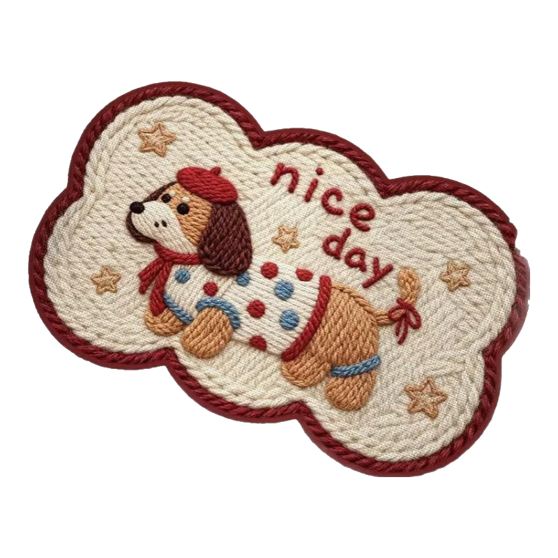 吸水硅藻进门地垫浴室厕所门防滑卡通脚垫速干卫生间家用地毯垫子 GZN-波纹毛线小狗 40cm*60cm 【3D图案实物为平面】