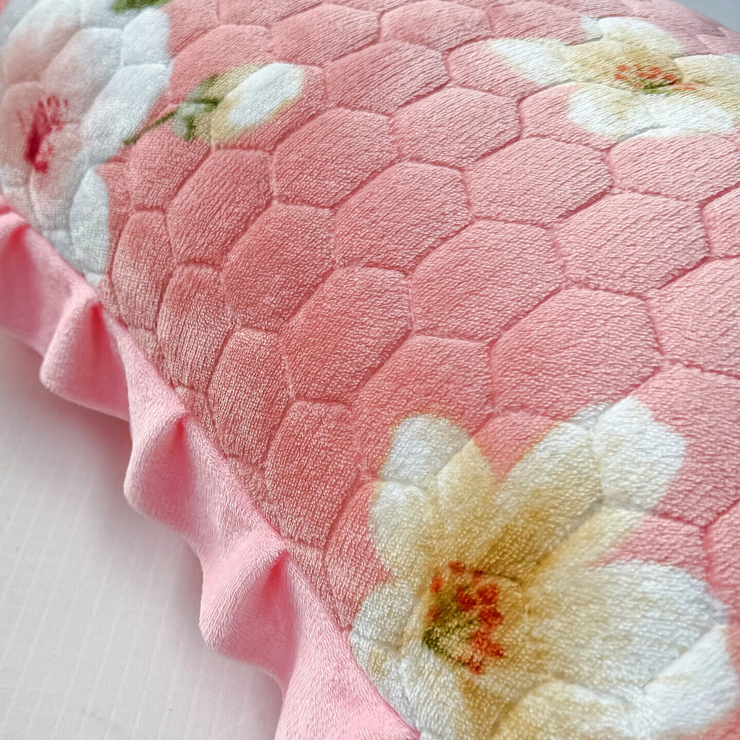 【精选厂家】A类高克重牛奶绒加厚枕套 秋冬季法兰绒单人枕芯套内 牡丹粉【加绒加厚/防静电】 枕套一对48*74cm