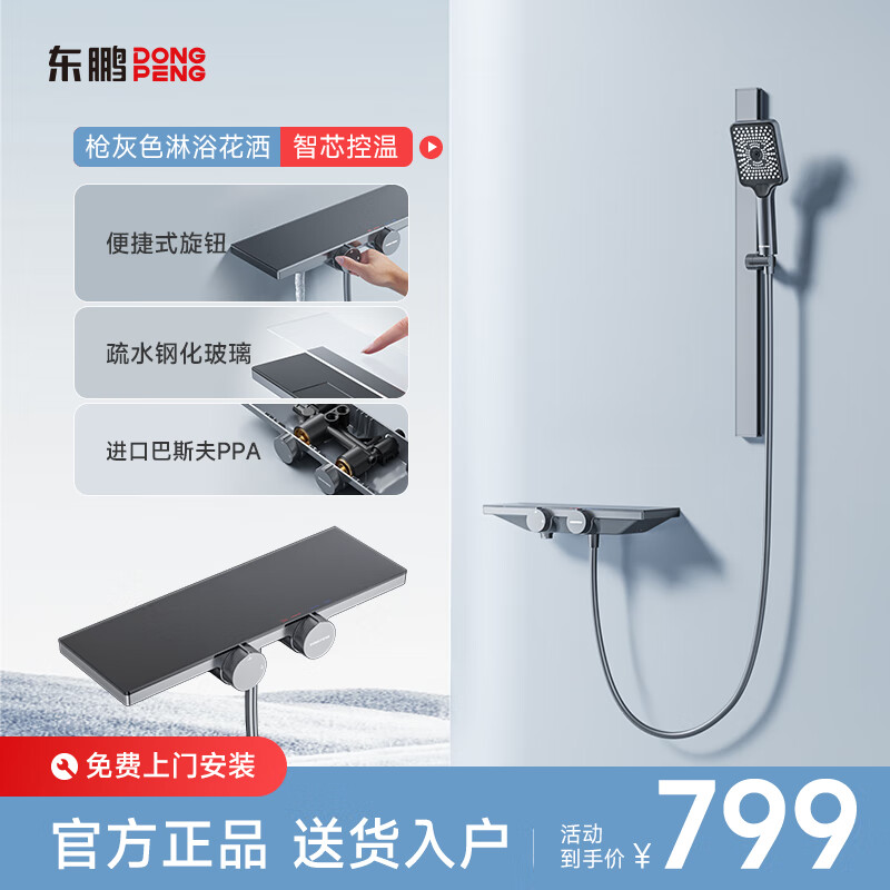 东鹏（DONGPENG）东鹏（DONGPENG）淋浴花洒简易二功能巴斯夫主体冷热淋浴花洒套装 【209H巴斯夫水路智芯控温简易款花洒】 无规格