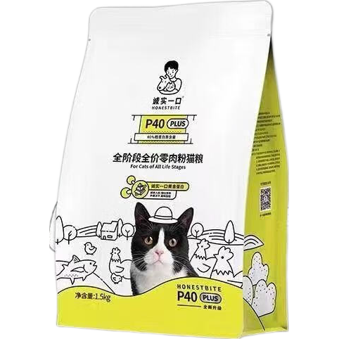 诚实一口P40 PLUS全阶段全价零肉粉猫粮1.5kg鸡鱼味【临期清仓】