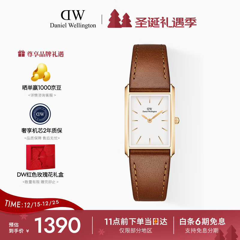 丹尼尔惠灵顿（DanielWellington）dw女表 Bound系列摩登方盘女士腕表送女友节日礼物DW0010069