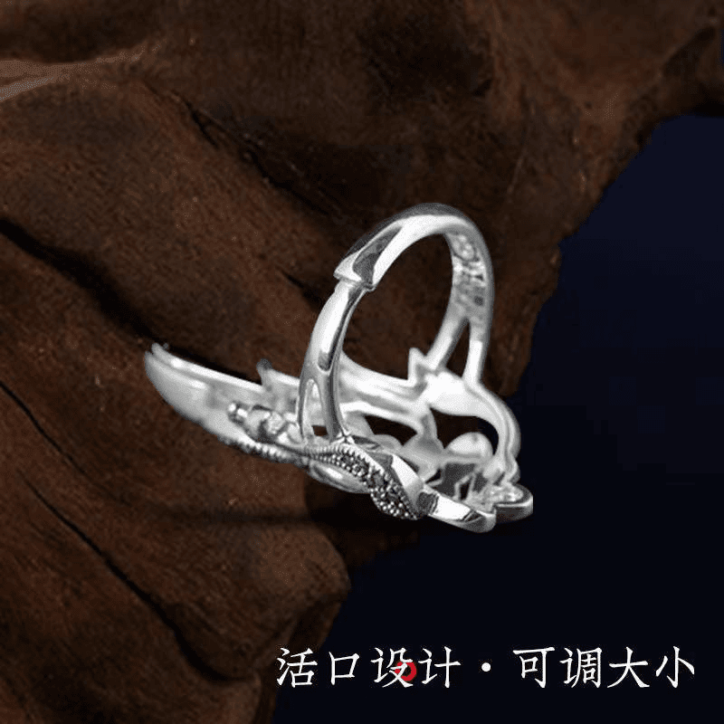 KZD老凤凰国潮孔雀转运戒指复古风指环开口女食指时尚小众轻奢 如意孔雀戒指 开口可调节