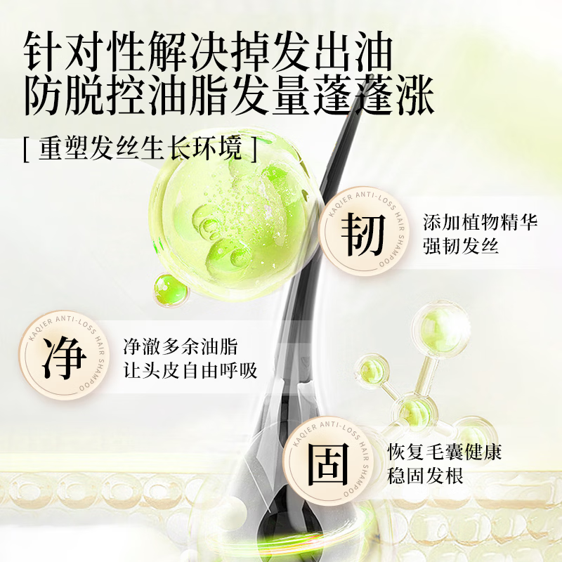 霸王防脱精华液控油去屑强根固发侧柏叶头皮营养液男女士适用 防脱头皮精华55ml*3瓶