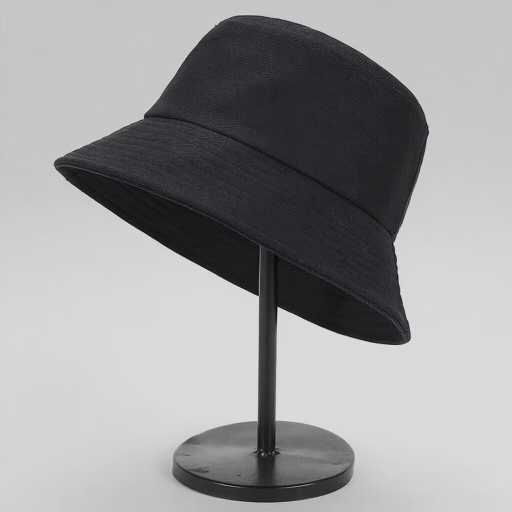 【好物优选】夏季感防晒帽大头围加宽显脸小男女百搭时尚帽子 纯色光板渔夫帽--黑色