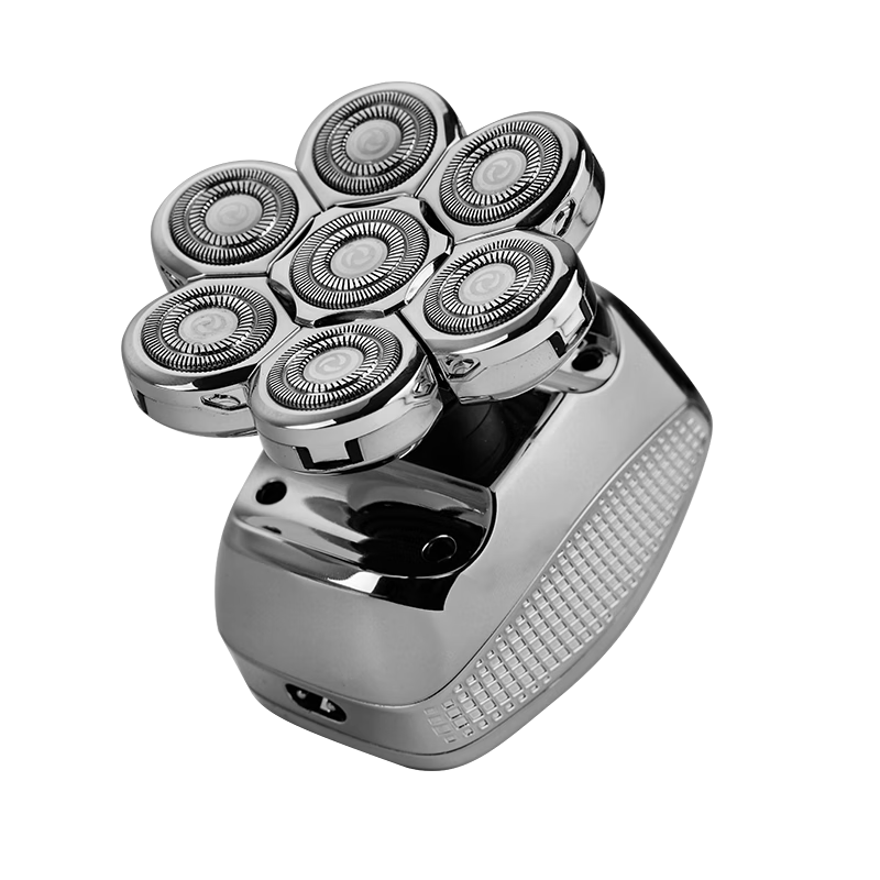 约克 (YUEKE)剃光头神器多刀头自刮胡须刀多功能剃须刀男士电动刮胡刀送男友送老公情人节礼物礼品 七刀头单机+收纳包