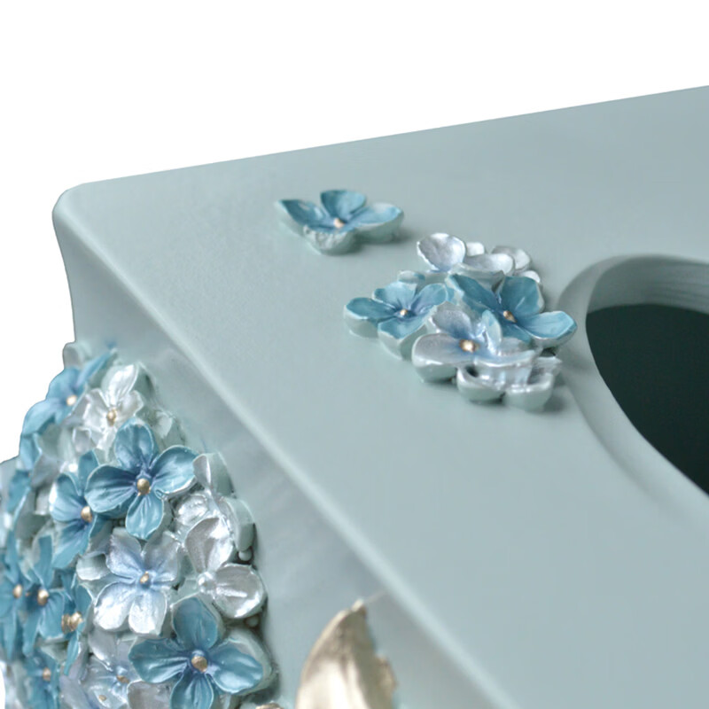 北欧风家用客厅抽纸盒车用紫阳花纸巾盒 紫阳花圆形纸巾款