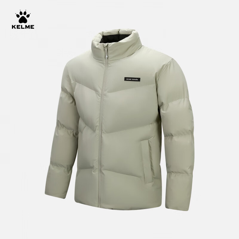 卡尔美(KELME)运动棉服男冬季新款加厚立领塞棉棉衣宽松保暖棉袄 榆钱绿 4XL