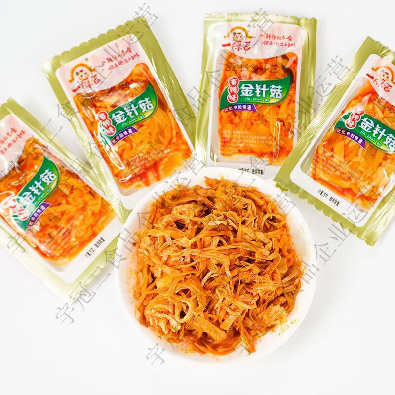 金针菇500g独立小包装香辣即食下饭菜麻辣素食休闲零食小吃 金针菇500g