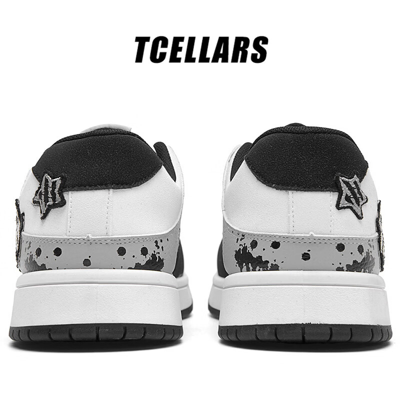 Tcellars板鞋男鞋2026春季新款潮流涂鸦厚底耐磨低帮百搭运动休闲鞋子男 巴洛黑白 39