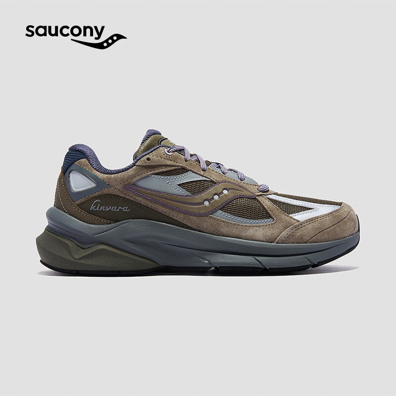 SAUCONY索康尼KINVARA PWR男女复古休闲缓震鞋舒适经典跑步鞋 棕灰 43