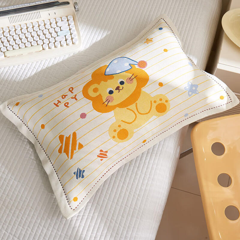 【精选厂家】卡通儿童纱布枕套学生宿舍居家卧室幼儿园宝宝吸汗防 星际狮（卡通全棉） 枕套40x60cm一只