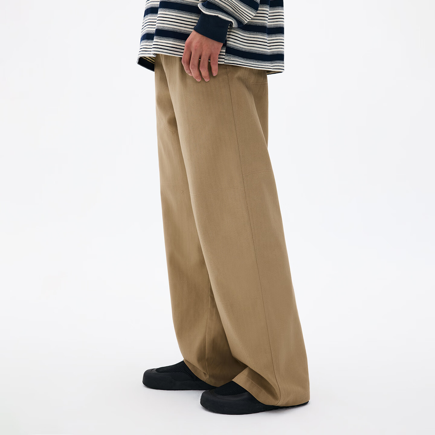 熊猫·本（ben.panda）纯棉宽松休闲裤男款直筒立体剪裁改良伐木裤2026春季 卡其色 L