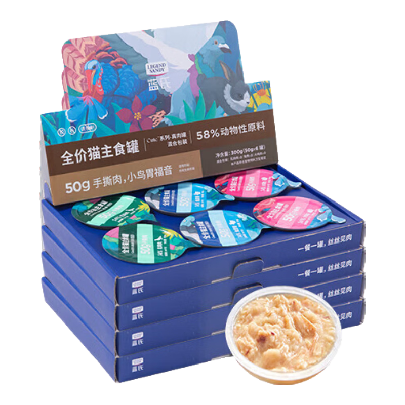 LEGENDSANDY蓝氏猫罐头零食猫湿粮主食罐补水发腮幼猫成猫全价真肉罐混合口味 Cute真肉罐|混合口味| 4盒（50g*24罐）