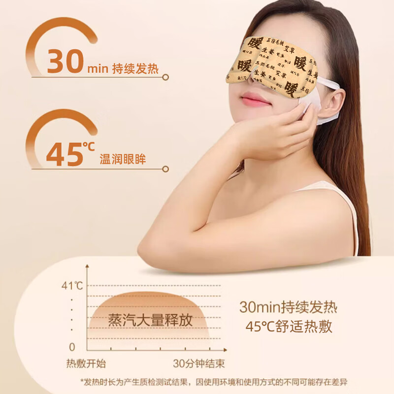 同仁堂（TRT）蒸汽眼罩自发热舒缓眼疲劳热敷护眼贴湿润蒸汽成人儿童通用 10贴*1盒装