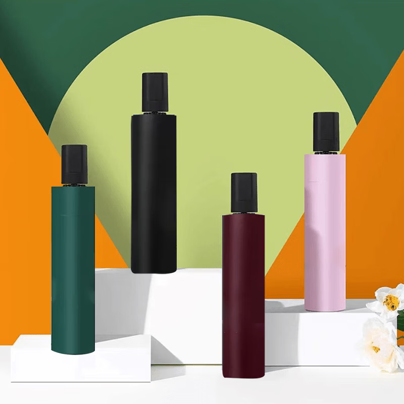 无品牌UV黑胶太阳伞防晒遮阳伞女折叠伞便携晴雨伞结实加固 8股加厚加固黑胶手动雨伞 8骨