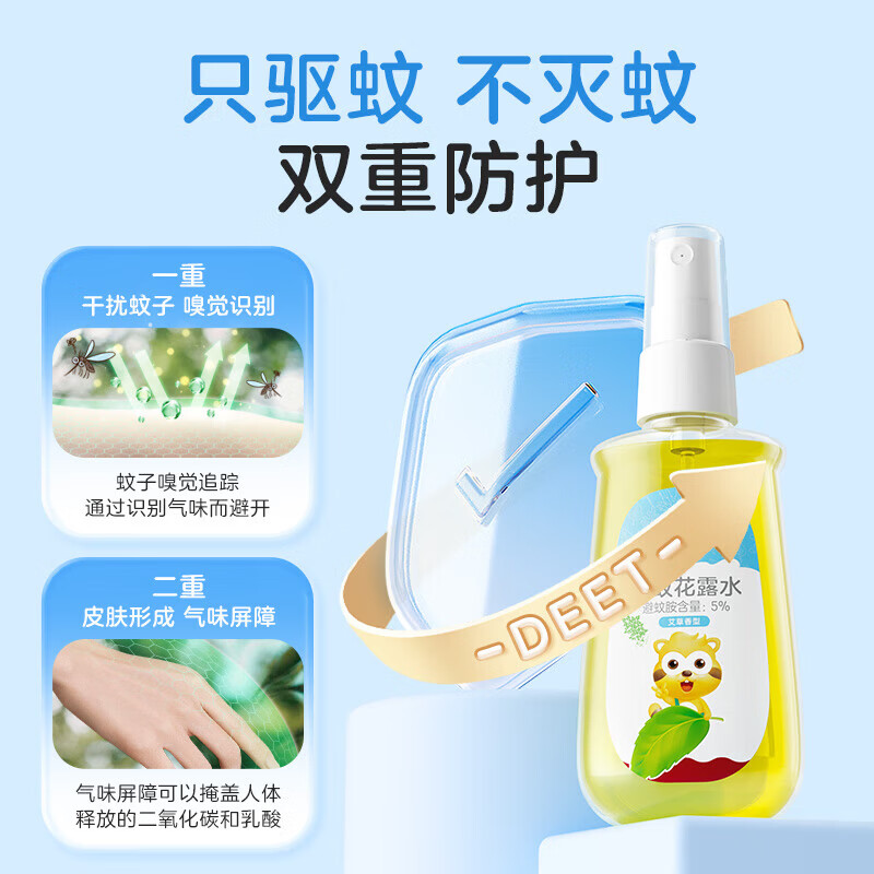 小浣熊【优选】喷雾型花露水 100ML驱蚊花露水