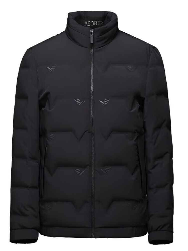 LILANG鹅绒服男冬季新款高端鹅绒立领保暖中年短款男装外套 灰色 3XL 190