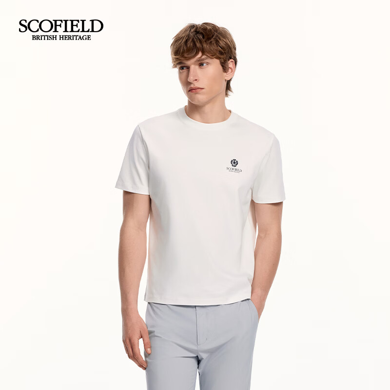 Scofield男装26年早春新品100%棉柔软透气宽松百搭短袖圆领T恤男 白色 M (170)