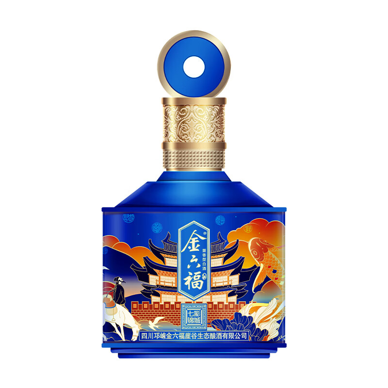 金六福七彩锦城50.8度 两瓶礼盒装过年送礼 50.8%vol 500mL 2瓶